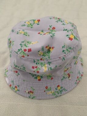 NWT PINK Victoria’s Secret Bucket Hat Purple Whisper Floral / Cream 2-in-1